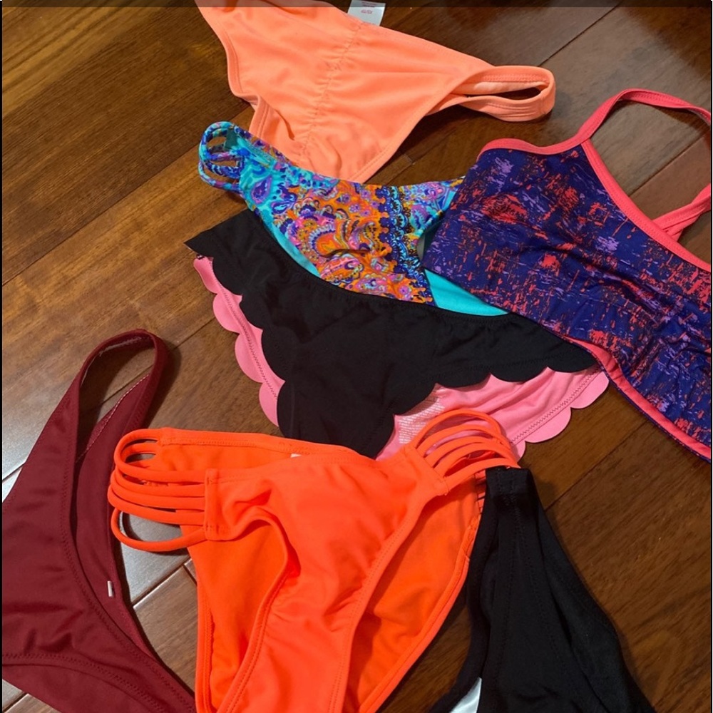 Swim bottoms lot from target and VS + a free bra